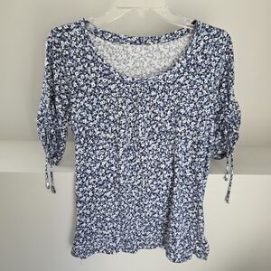 Michael Kors Blue and White Floral Shirt